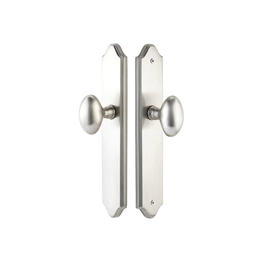 STRETTO Concord 2" x 10-1/2" Narrow Trim Lockset – Satin Nickel