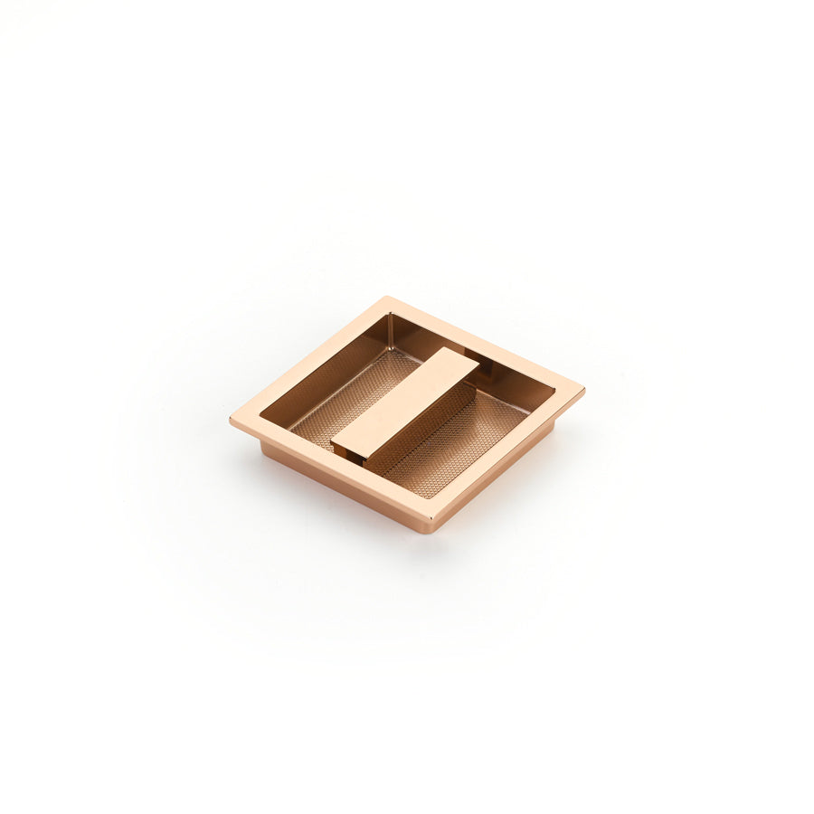 Schaub Modo Recessed Pull 3-7/8" x 3-7/8" Polished Rose Gold