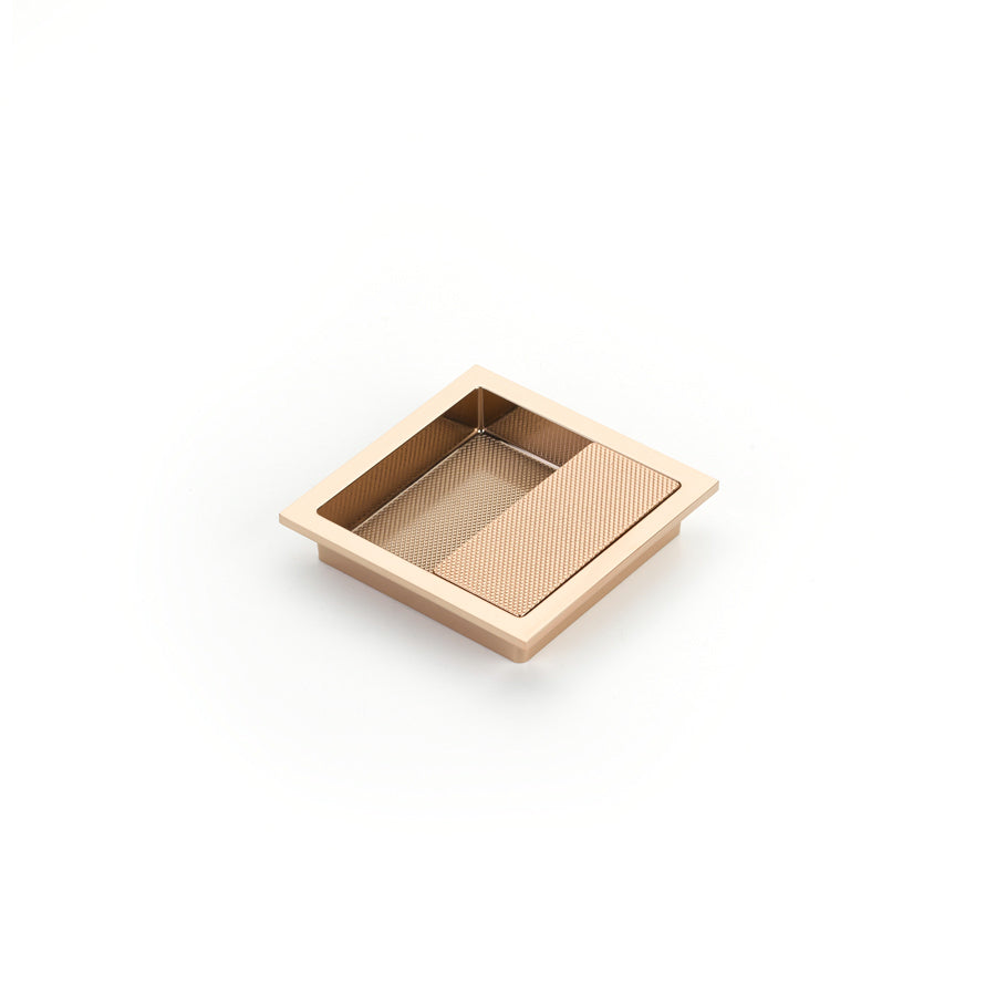 Schaub Modo Square Recessed Pull 3-7/8" x 3-7/8" Polished Rose Gold