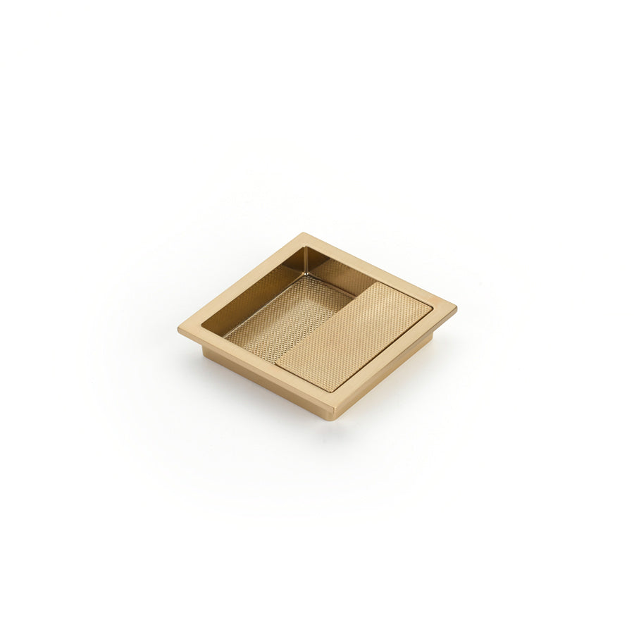 Schaub Modo Square Recessed Pull 3-7/8" x 3-7/8" Signature Satin Brass