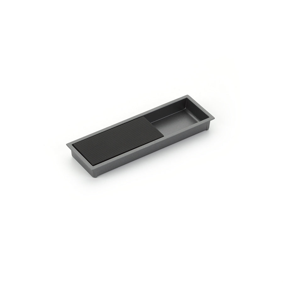 Schaub MODO Rectangular Mixed Recessed Pull 6-1/4" x 2" Gun Metal/Matte Black