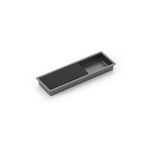 Schaub MODO Rectangular Mixed Recessed Pull 6-1/4" x 2" Gun Metal/Matte Black