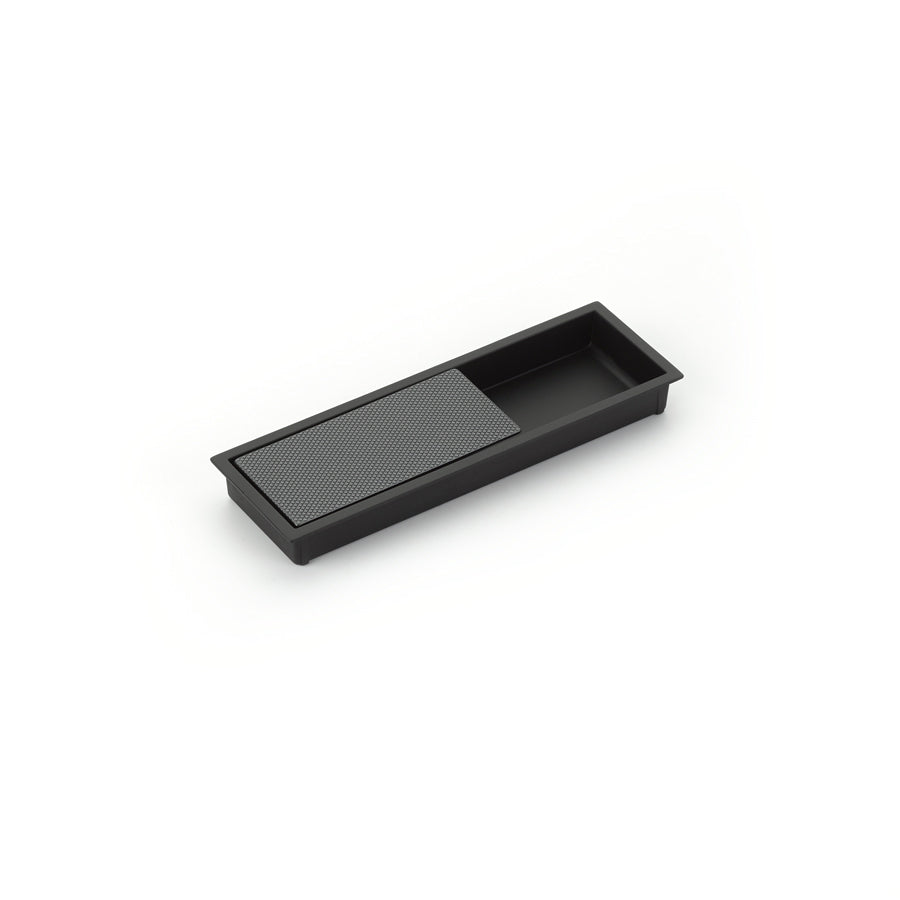 Schaub MODO Rectangular Mixed Recessed Pull 6-1/4" x 2" Matte Black/Gun Metal