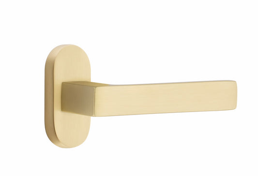 STRETTO Oval 1-1/2" x 3" Narrow Rosette Set – Satin Brass