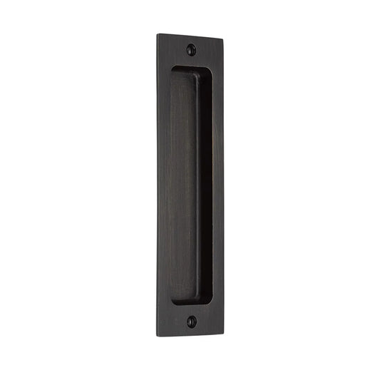 Sandcast Bronze Rustic Modern Rectangular Flush Pull