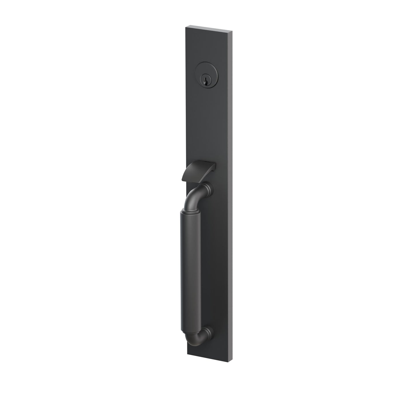 Emtek SELECT R-Bar Smooth Full Length Mortise Entrance Handleset – Flat Black