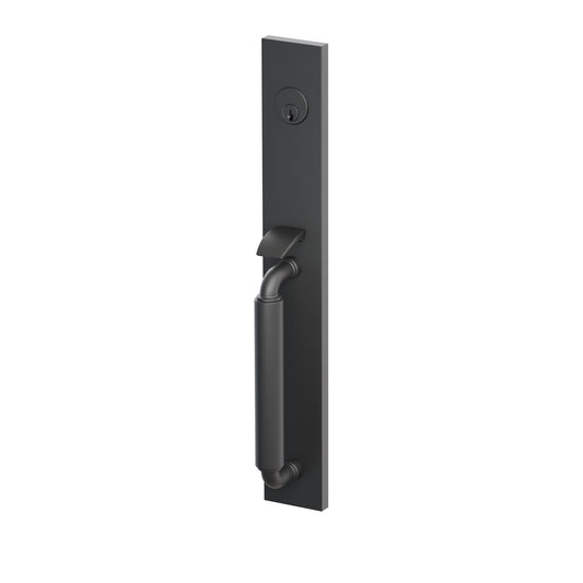 Emtek SELECT R-Bar Smooth Full Length Mortise Entrance Handleset – Flat Black