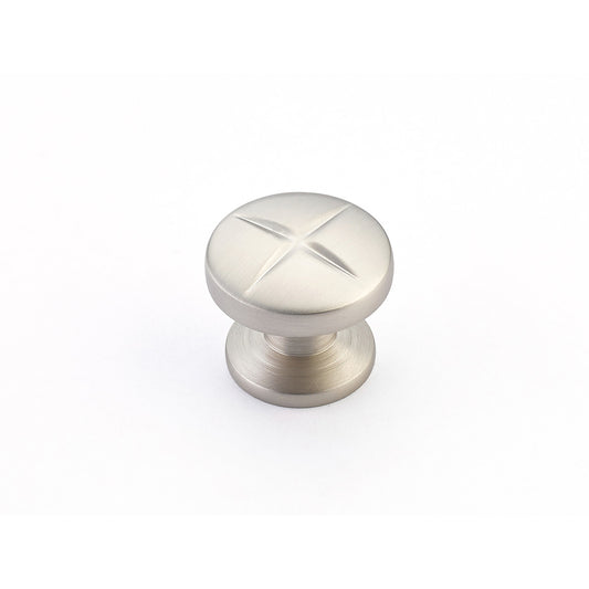 Schaub Northport Round Knob 1-3/8" Satin Nickel