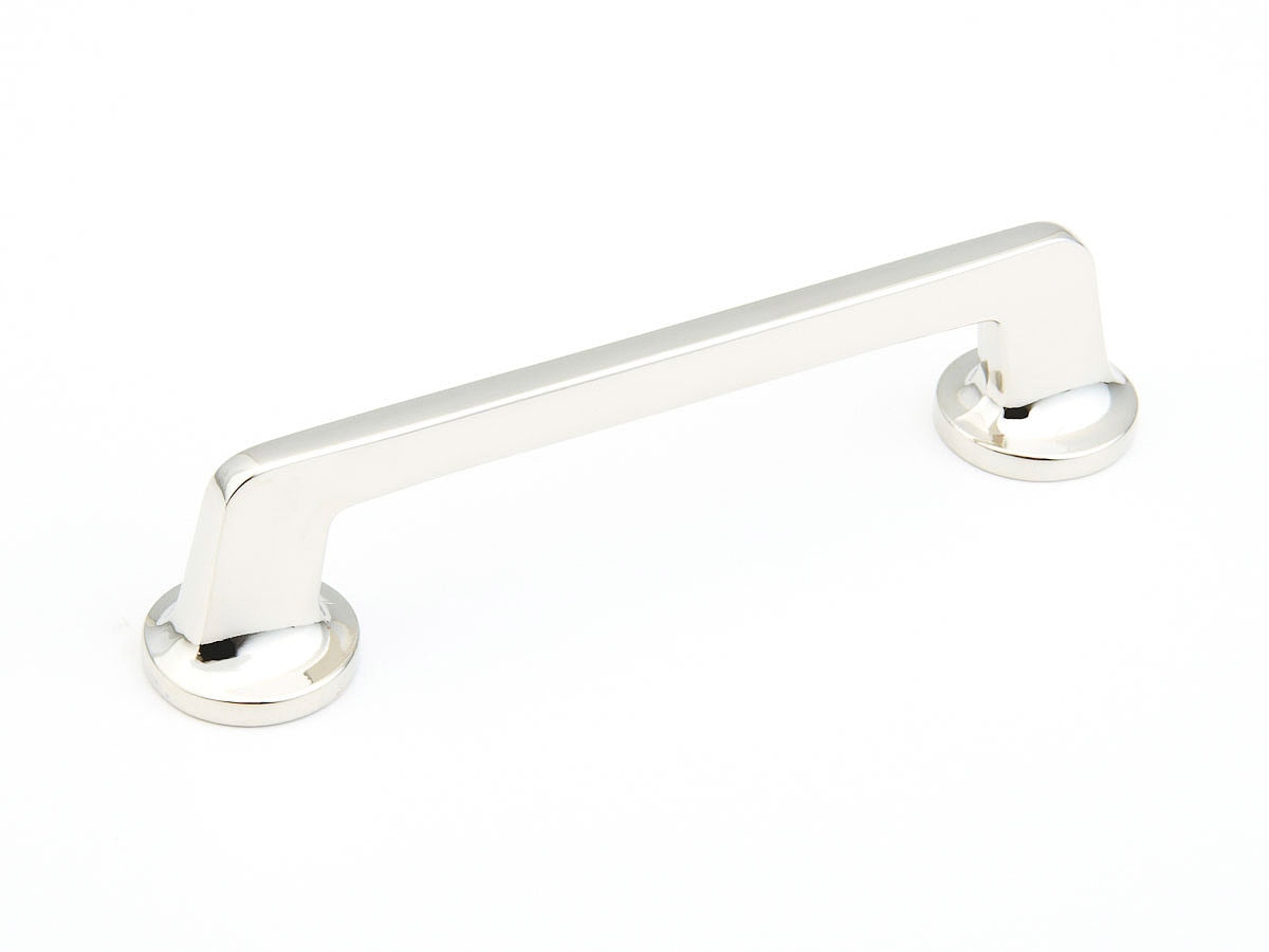 Schaub Northport Pull with round bases 5" Polished Nickel
