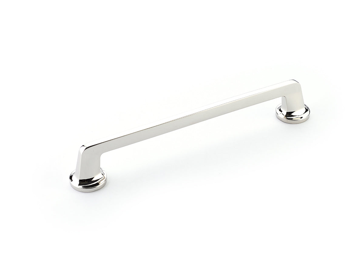 Schaub Northport Pull with round bases 8" Polished Nickel