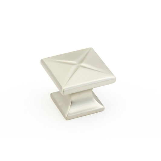 Schaub Northport Square Knob 1-3/8" Satin Nickel