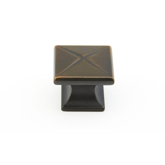 Schaub Northport Square Knob 1-3/8" Ancient Bronze