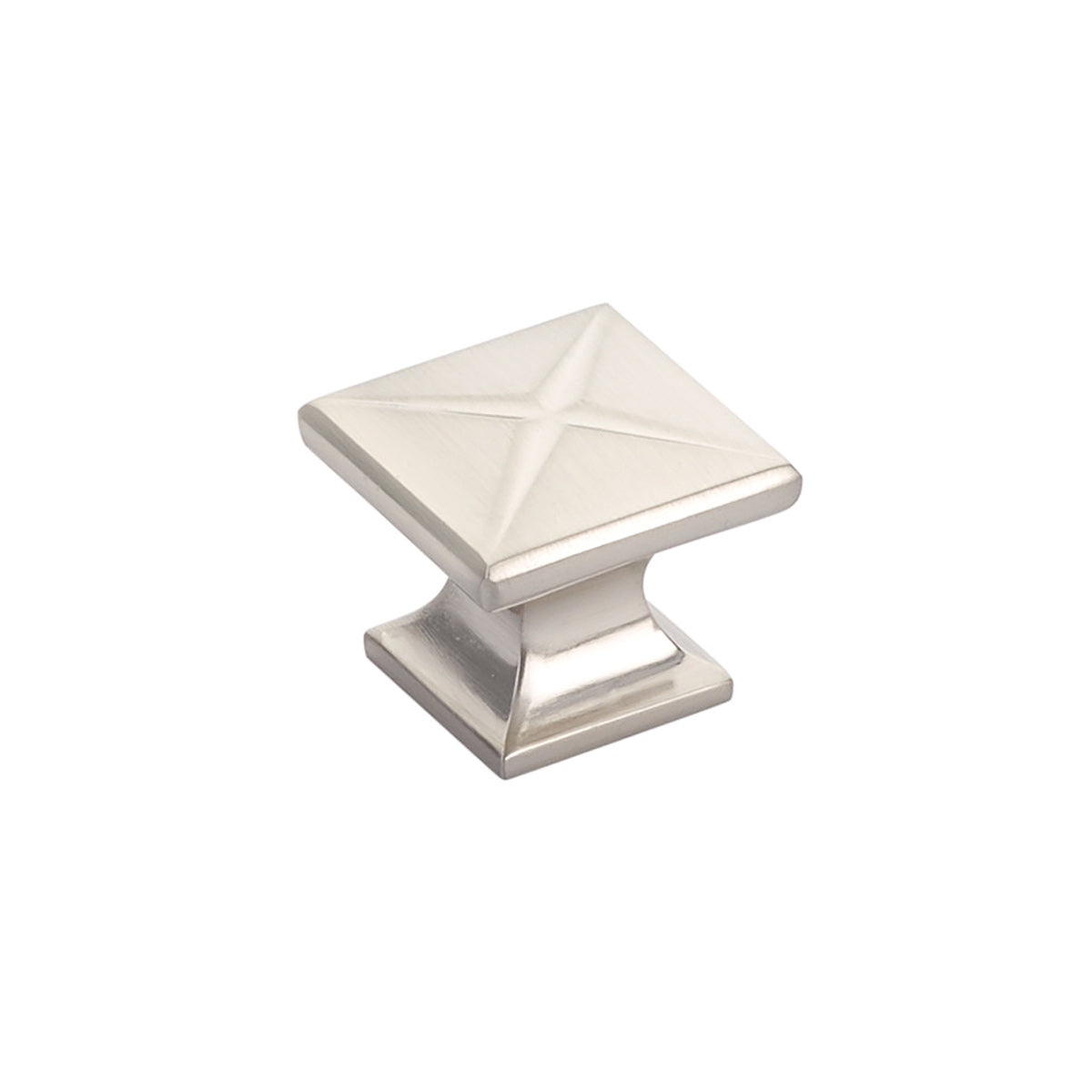 Schaub Northport Square Knob 1-3/8" Brushed Nickel