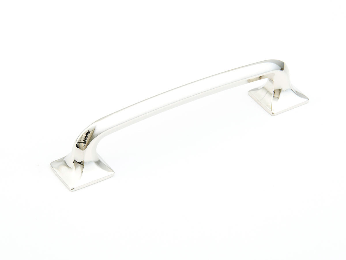 Schaub Northport Pull with square bases  Polished Nickel  5" cc