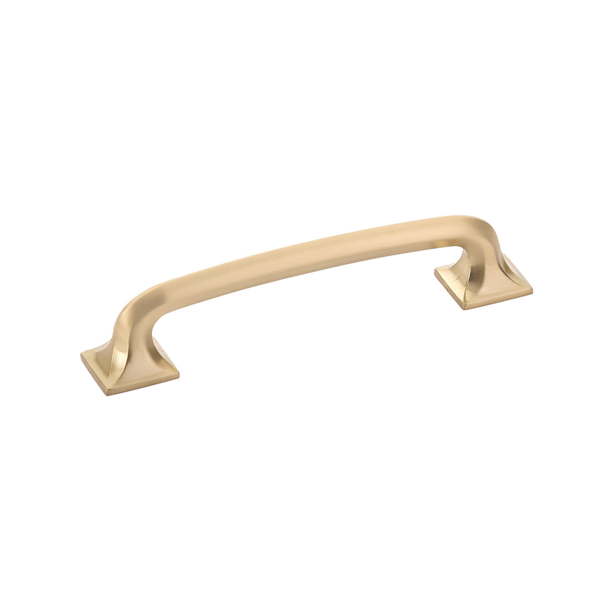 Schaub Northport Pull with square bases 5" Signature Satin Brass