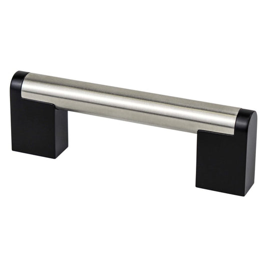 Berenson Studio Remix Pull - 96mm (3-25/32 in) - Brushed Nickel and Matte Black