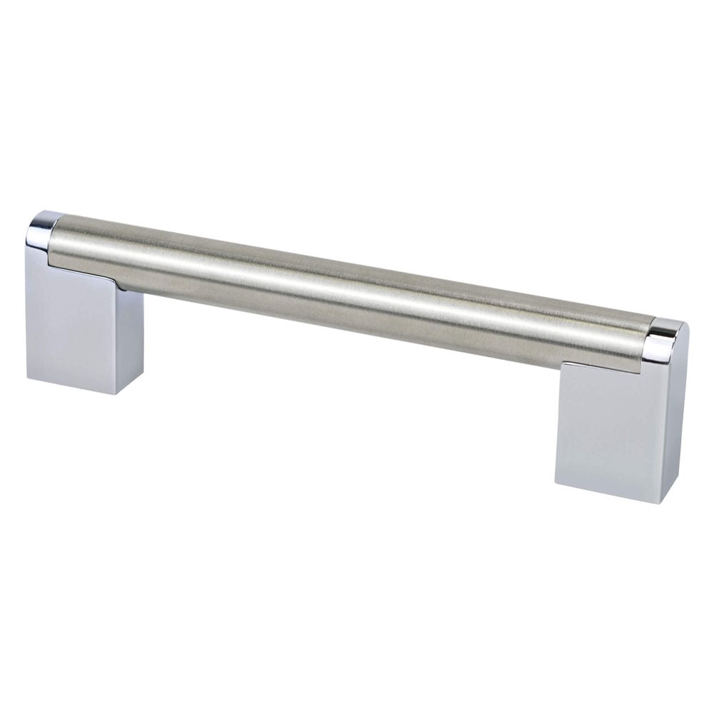 Berenson Studio Remix Pull - 128mm (5-1/16 in) - Brushed Nickel and Polished Chrome