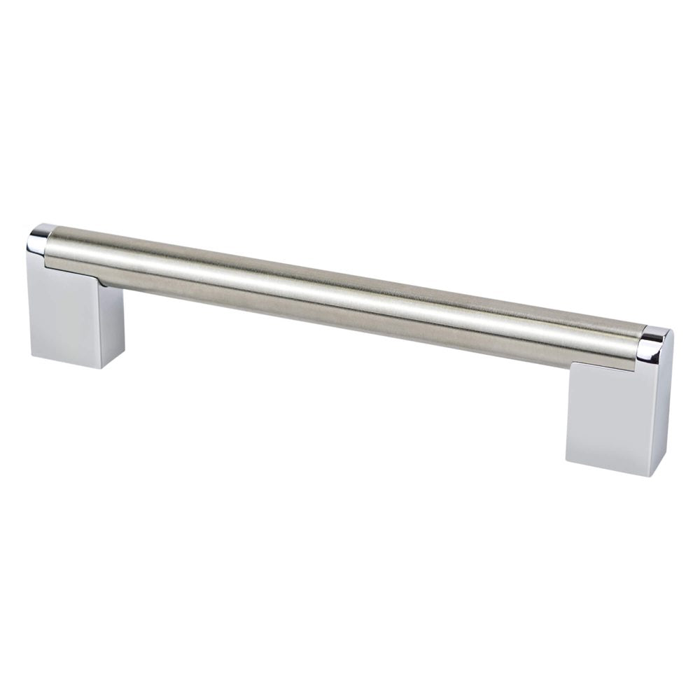 Berenson Studio Remix Pull - 160mm (6-5/16 in) - Brushed Nickel and Polished Chrome