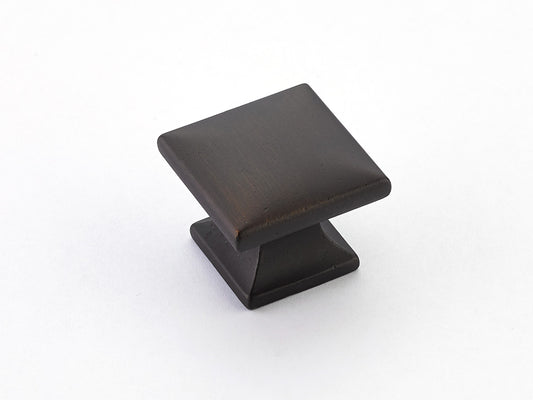 Schaub Northport Smooth Square Knob 1-3/8" Ancient Bronze