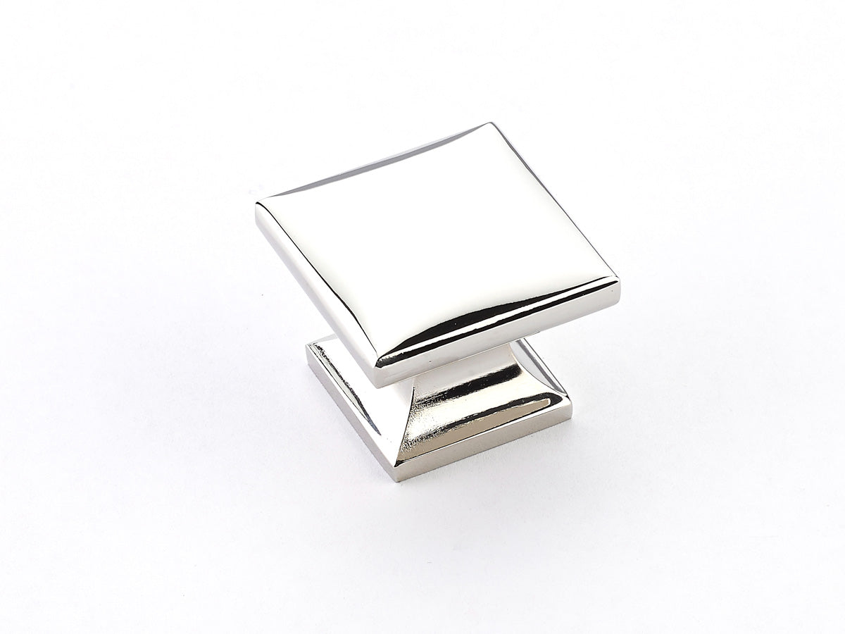 Schaub Northport Smooth Square Knob 1-3/8" Polished Nickel