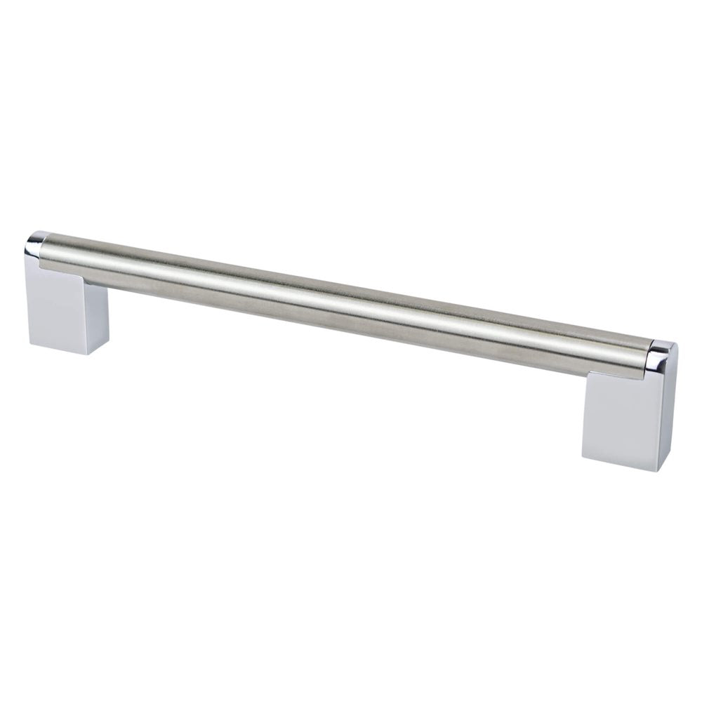Berenson Studio Remix Pull - 192mm (7-9/16 in) - Brushed Nickel and Polished Chrome