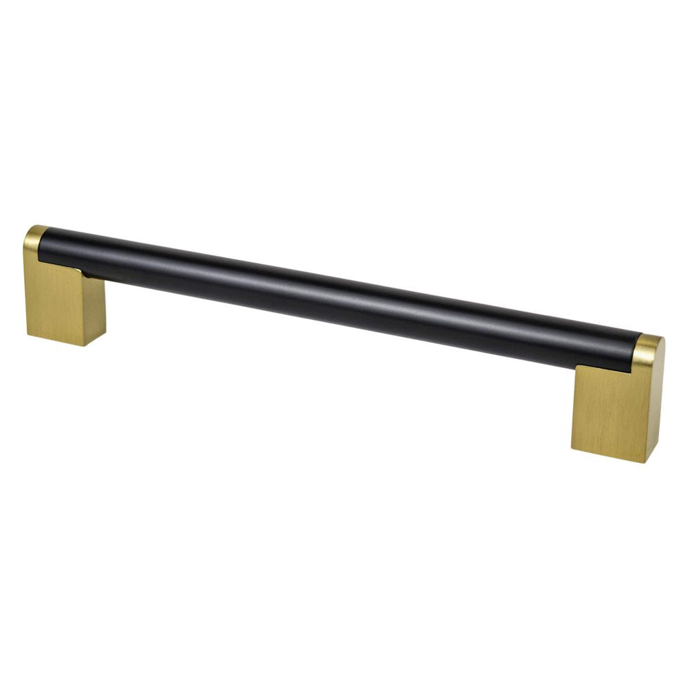 Berenson Studio Remix Pull - 192mm (7-9/16 in) - Matte Black and Modern Brushed Gold