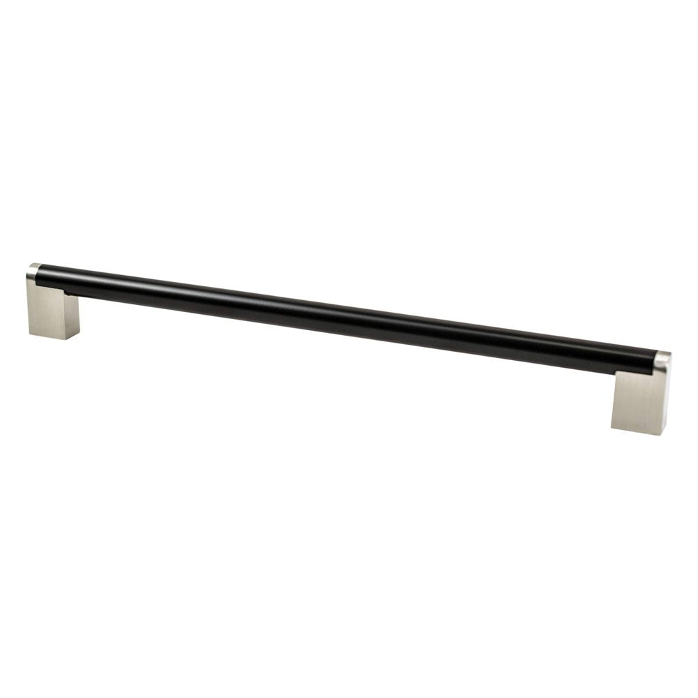 Berenson Studio Remix Pull - 12 in (304.8mm) (Appliance Pull) - Matte Black and Brushed Nickel