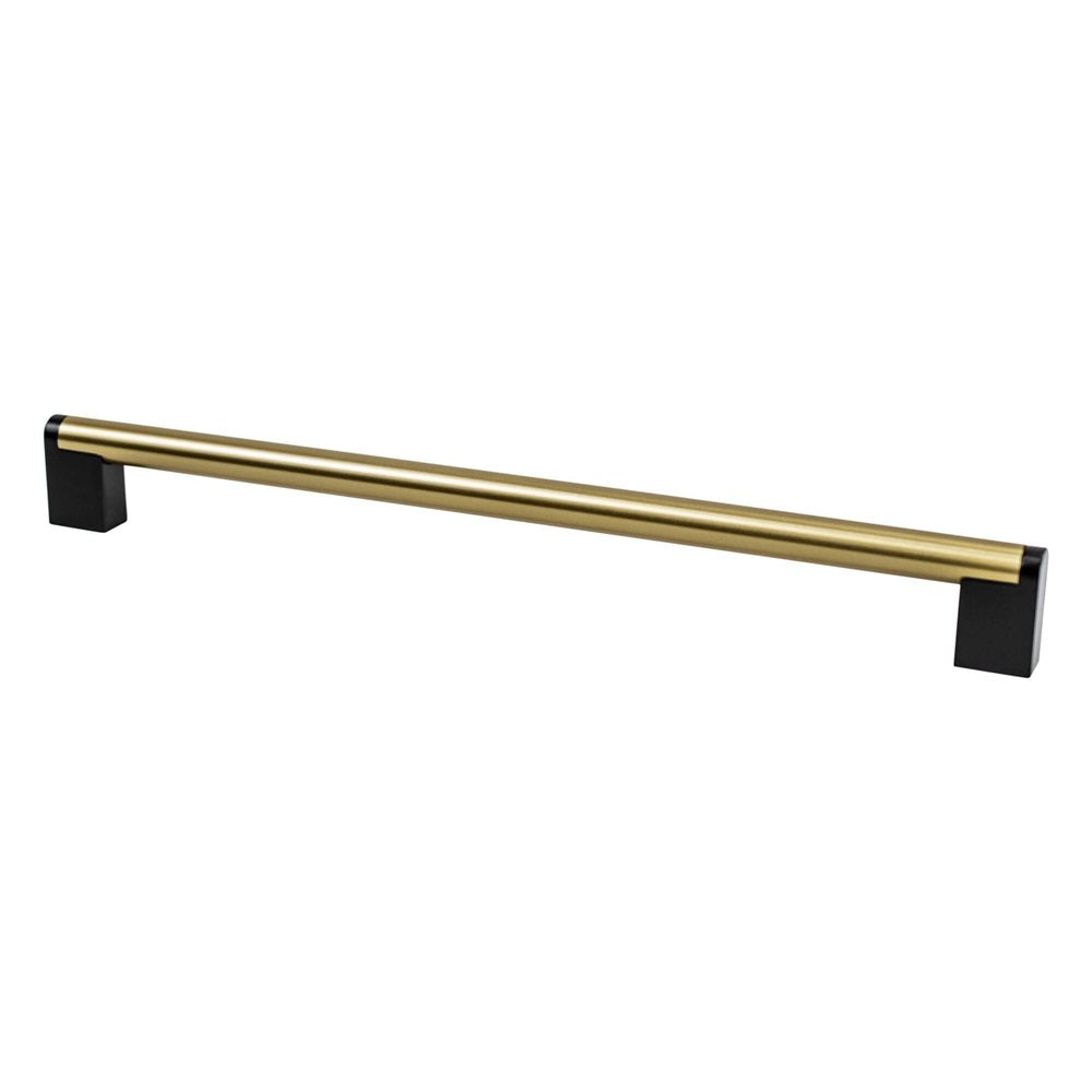 Berenson Studio Remix Pull - 12 in (304.8mm) (Appliance Pull) - Modern Brushed Gold and Matte Black