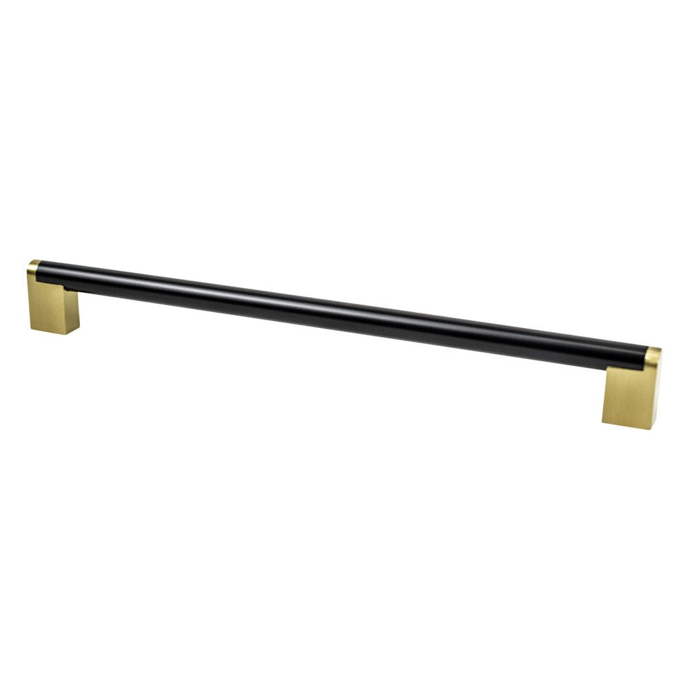 Berenson Studio Remix Pull - 12 in (304.8mm) (Appliance Pull) - Matte Black and Modern Brushed Gold