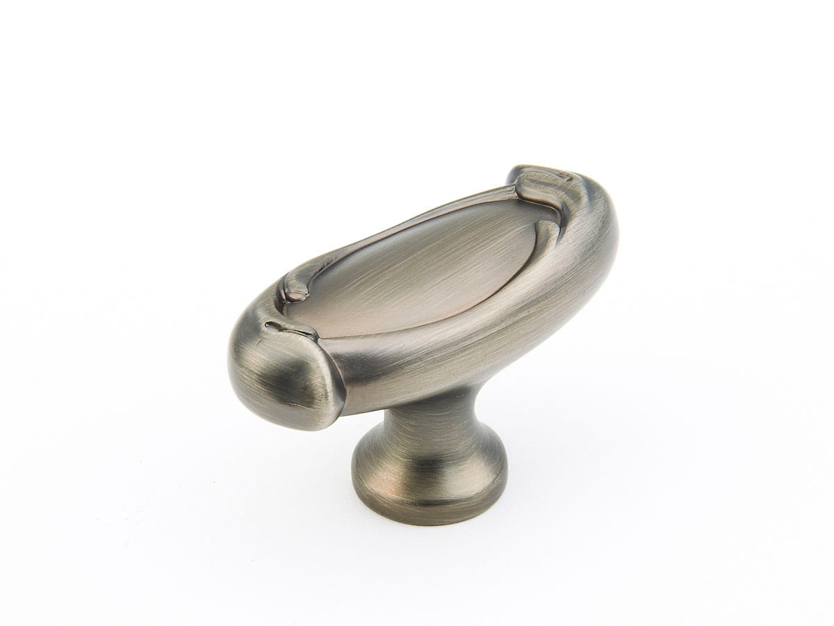 Schaub French Farm Knob Antique Nickel Oval