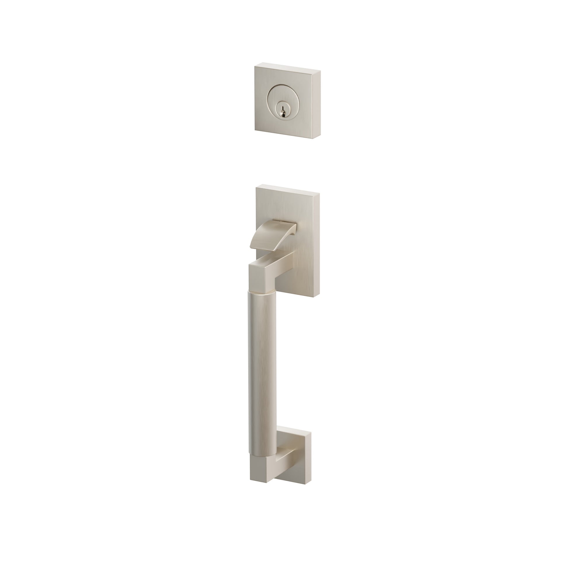 Emtek SELECT L-Square Smooth Sectional Entrance Handleset – Satin Nickel
