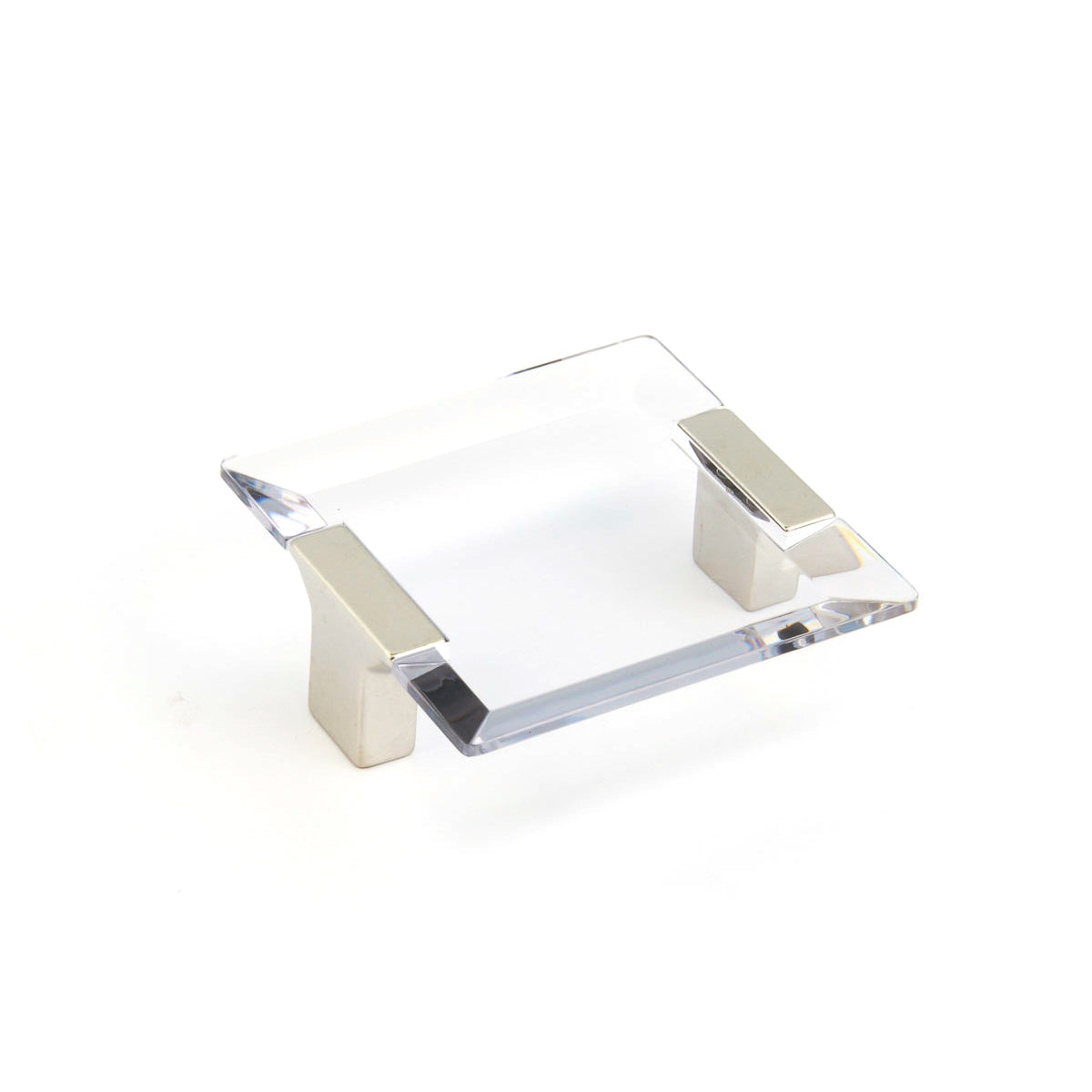 Schaub Positano Square Pull Clear Satin Nickel