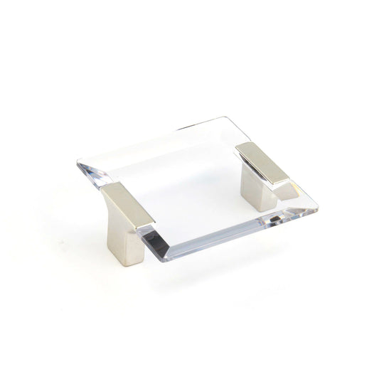 Schaub Positano Square Pull Clear Satin Nickel