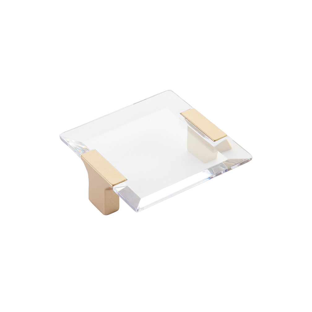 Schaub Positano Square Pull Clear Signature Satin Brass