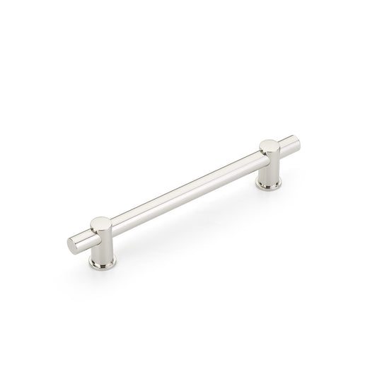 Schaub Fonce' Bar Pull 6" cc with Polished Nickel Bar and Polished Nickel stems