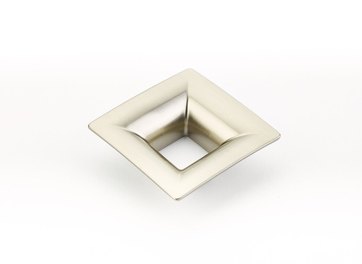 Schaub Finestrino Flared Square Pull 1-1/4" Satin Nickel