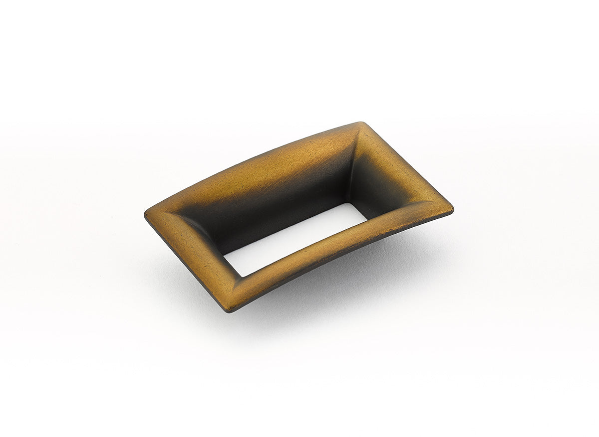 Schaub Finestrino Flared Rectange Pull 2-1/2" Burnished Bronze