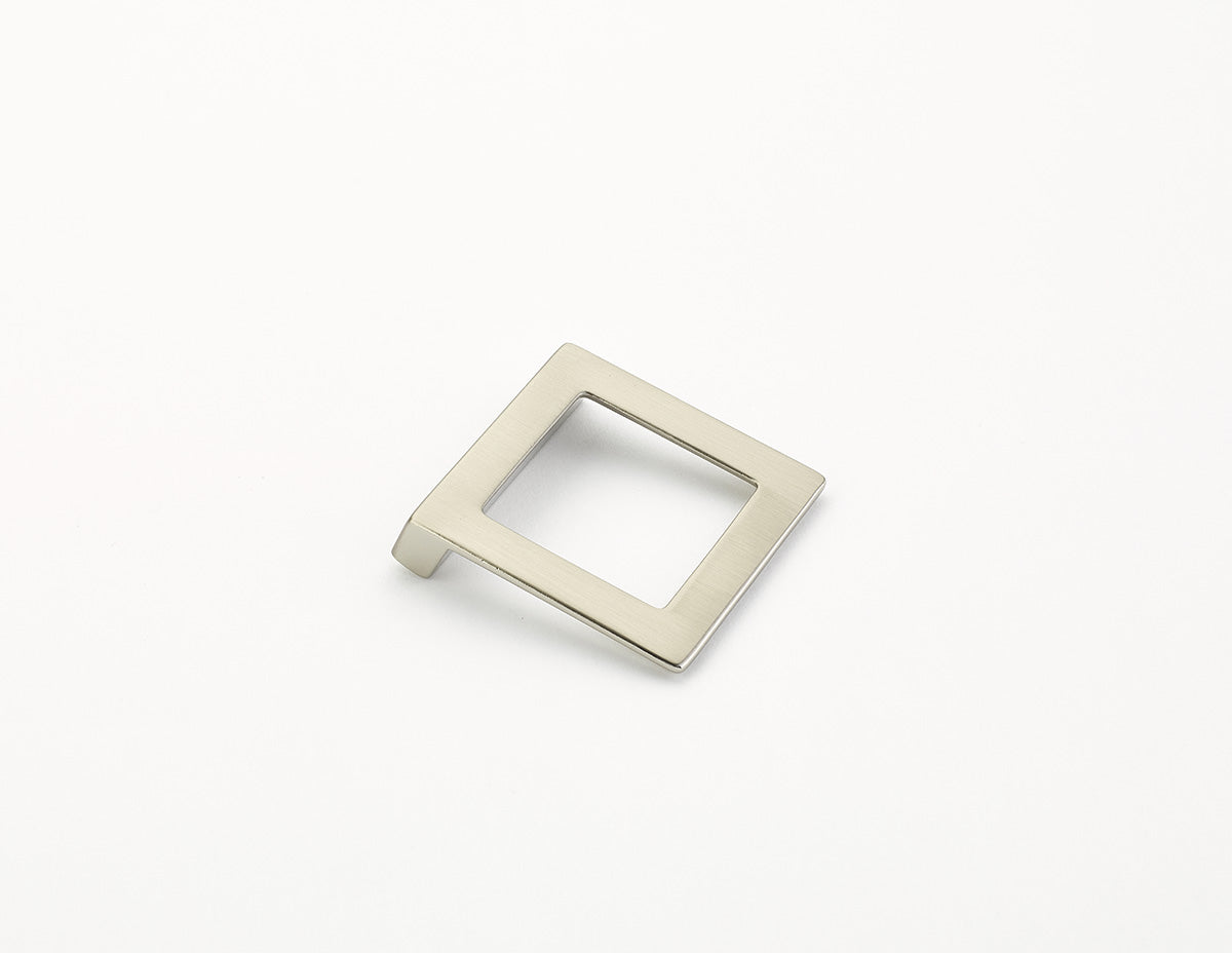 Schaub Finestrino Angled Square Pull 1-1/4" Satin Nickel