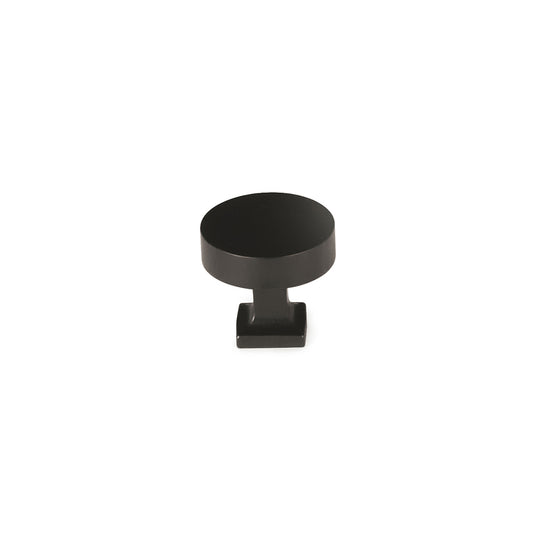 Schaub Haniburton Round Knob with Square Base 1-1/4" Matte Black