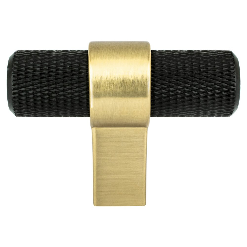 Berenson Radial Reign Bar and Posts Knob - Matte Black and Modern Brushed Gold
