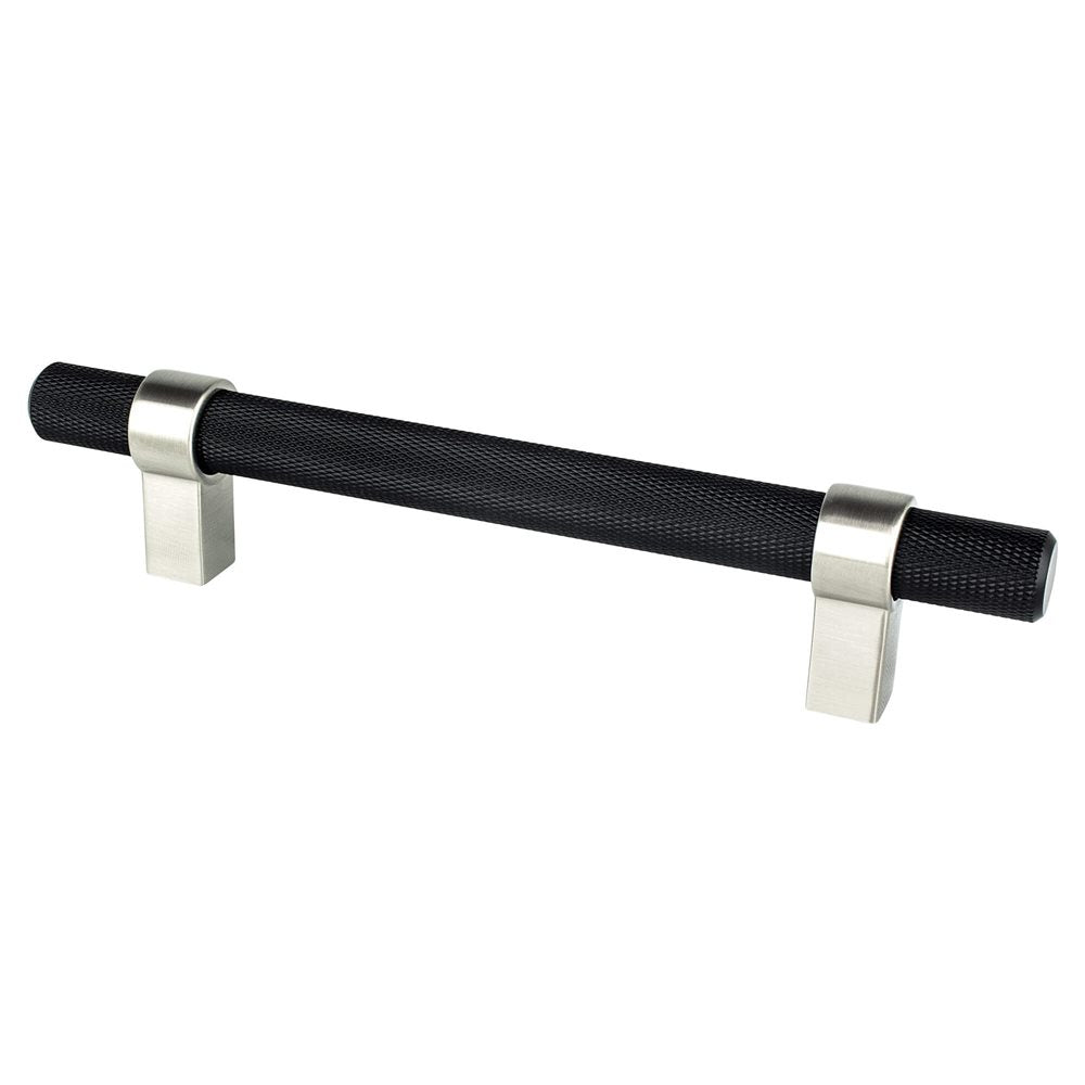 Berenson Radial Reign Bar and Posts Pull - 128mm (5-1/16 in) - Matte Black and Brushed Nickel
