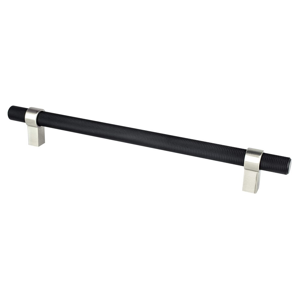 Berenson Radial Reign Bar and Posts Pull - 224mm (8-13/16 in) - Matte Black and Brushed Nickel