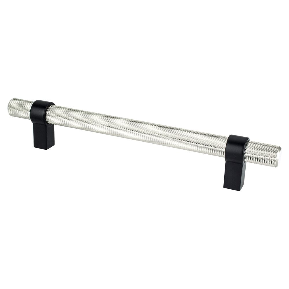 Berenson Radial Reign Bar and Posts Pull - 160mm (6-5/16 in) - Brushed Nickel and Matte Black