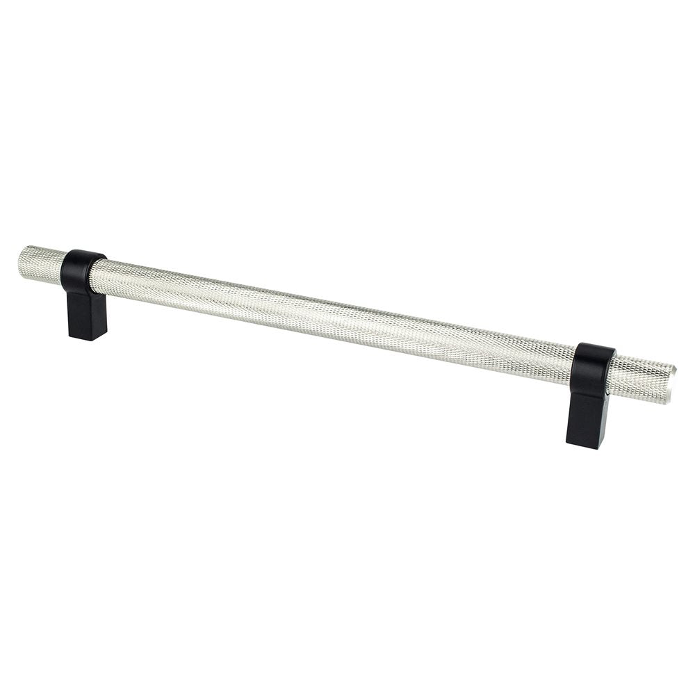 Berenson Radial Reign Bar and Posts Pull - 224mm (8-13/16 in) - Brushed Nickel and Matte Black