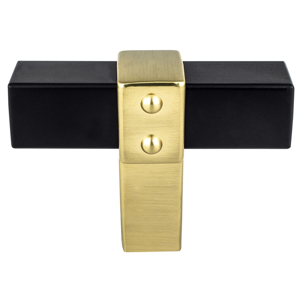 Berenson Rivet Rebel Bar and Posts Knob - Matte Black and Modern Brushed Gold