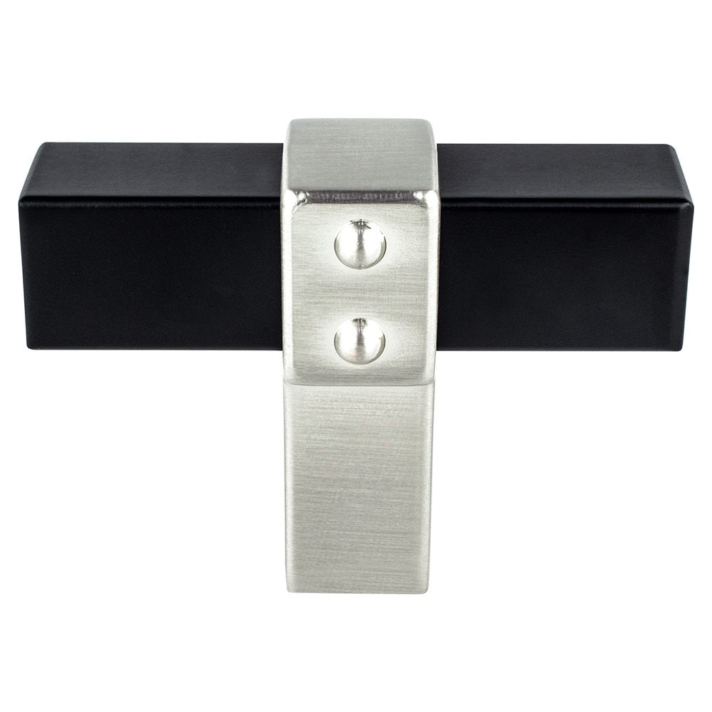 Berenson Rivet Rebel Bar and Posts Knob - Matte Black and Brushed Nickel