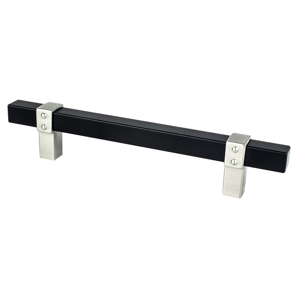 Berenson Rivet Rebel Bar and Posts Pull - 128mm (5-1/16 in) - Matte Black and Brushed Nickel