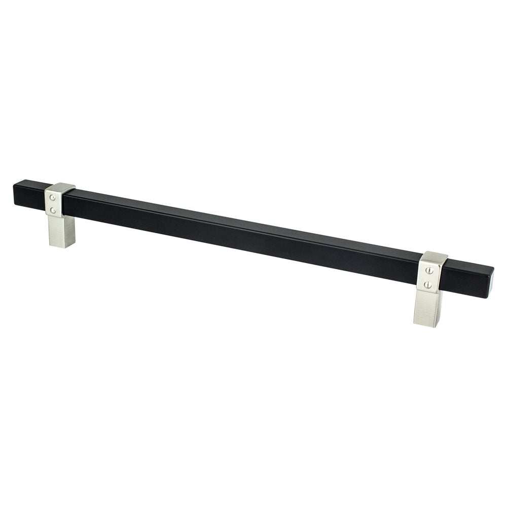 Berenson Rivet Rebel Bar and Posts Pull - 224mm (8-13/16 in) - Matte Black and Brushed Nickel