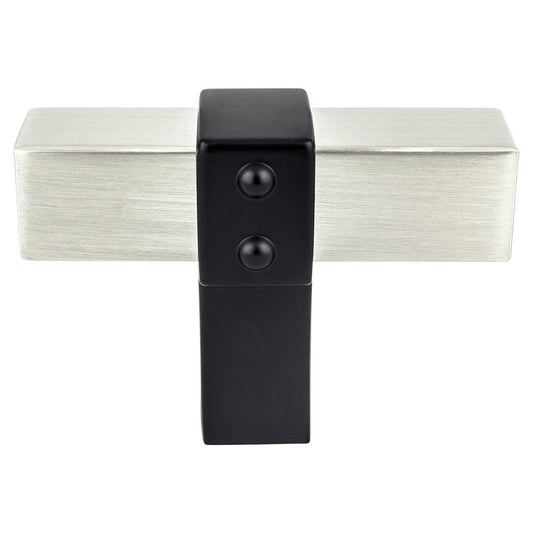 Berenson Rivet Rebel Bar and Posts Knob - Brushed Nickel and Matte Black