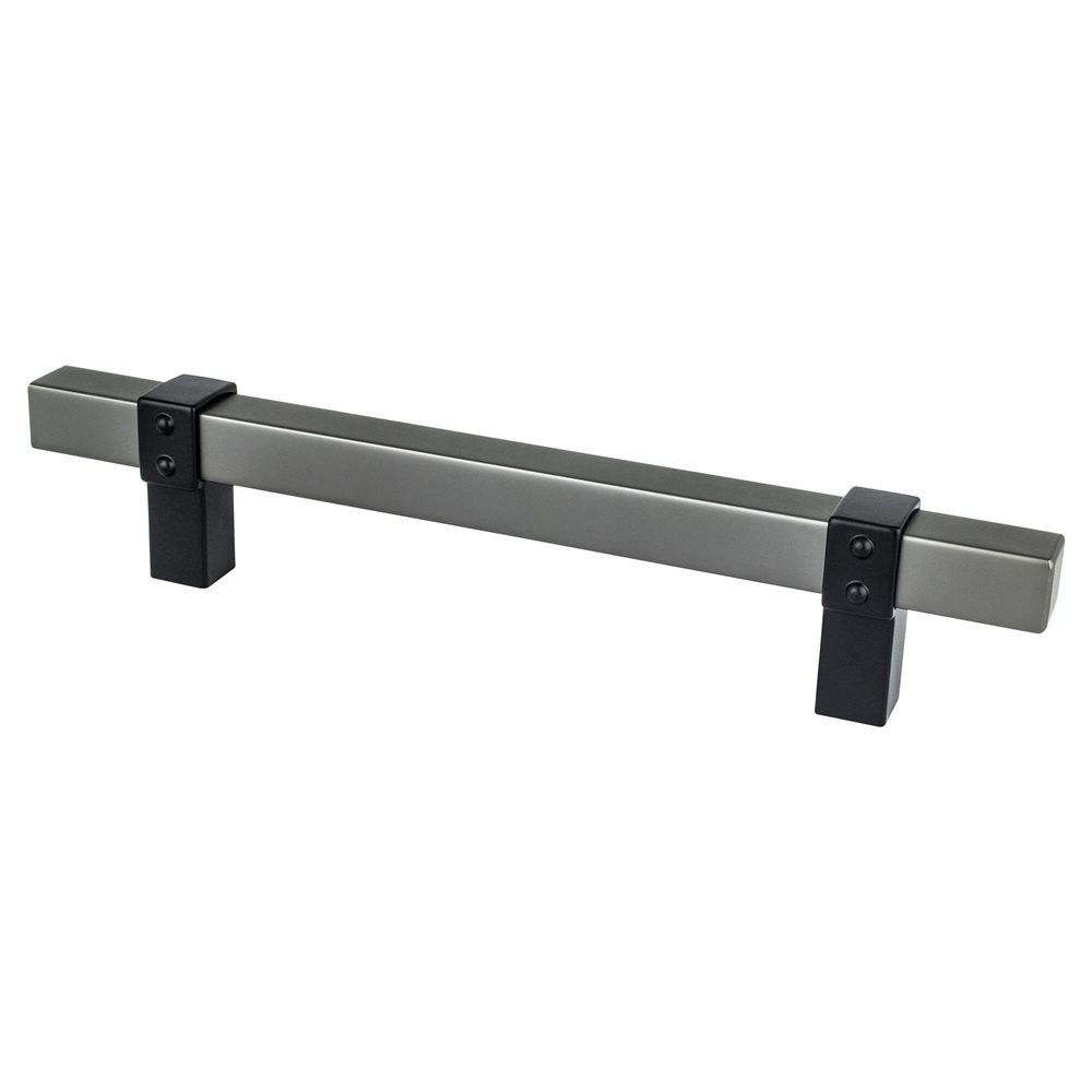 Berenson Rivet Rebel Bar and Posts Pull - 128mm (5-1/16 in) - Slate and Matte Black